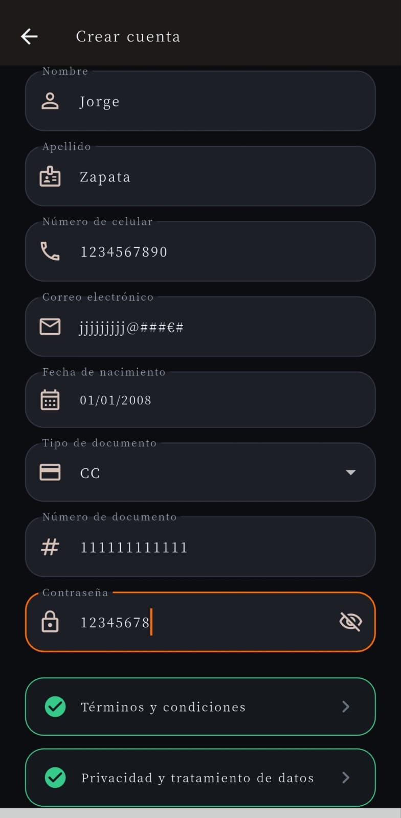 Pantalla de ATALAYA 24H: Crea tu cuenta